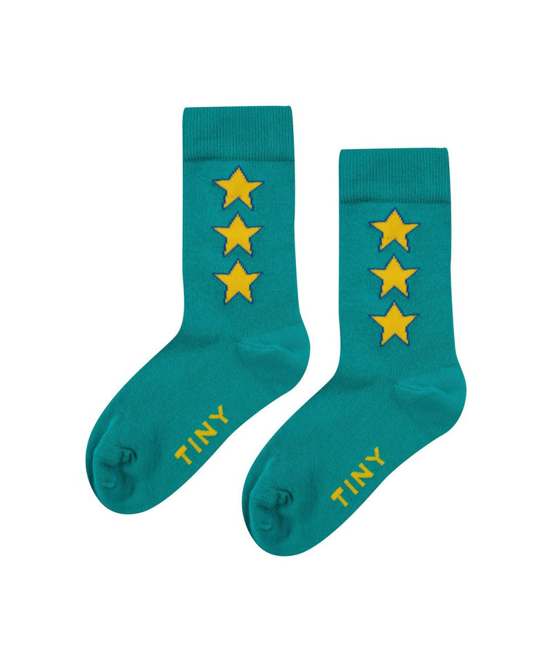 Tiny Cottons Stars Medium Socks Deep Green