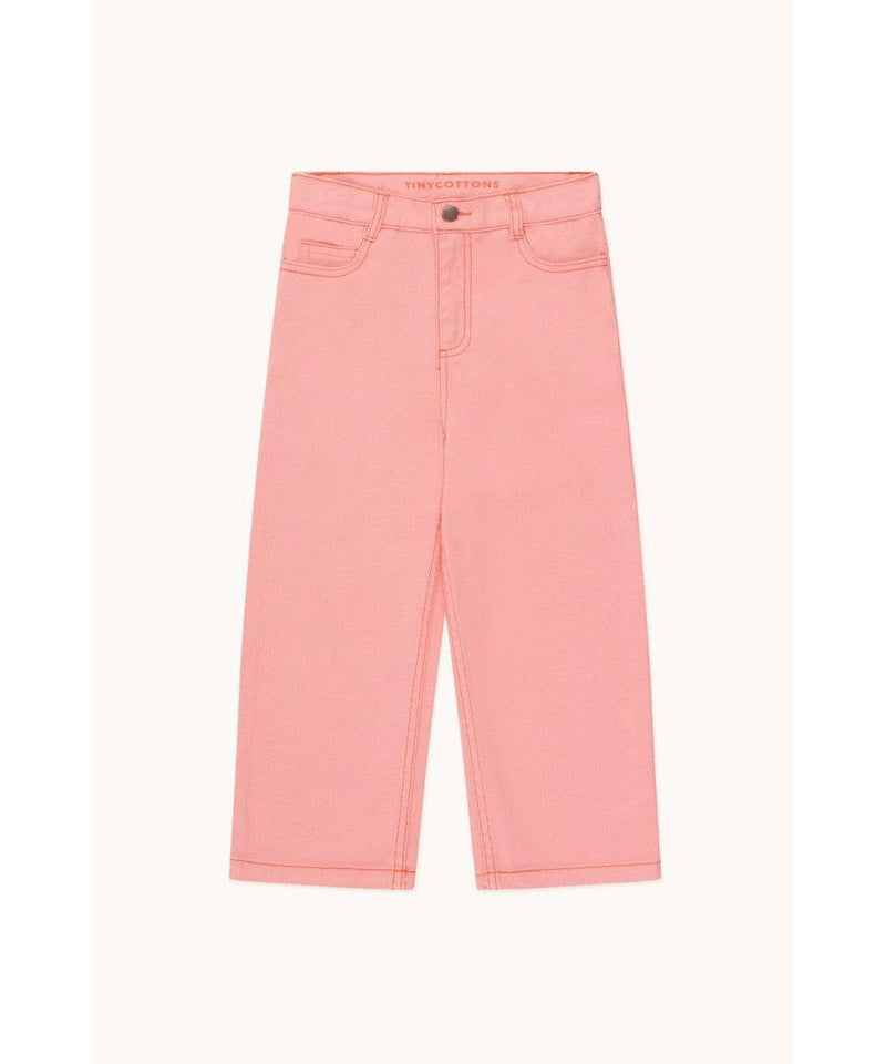 Tiny Cottons Straight Contrast Jeans Peach