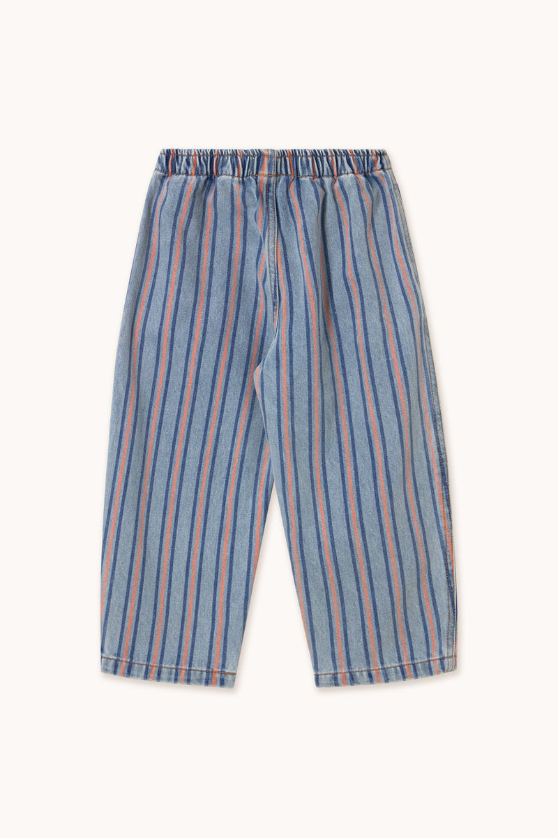 Tiny Cottons Stripes Multicolor Pant Light Blue Denim