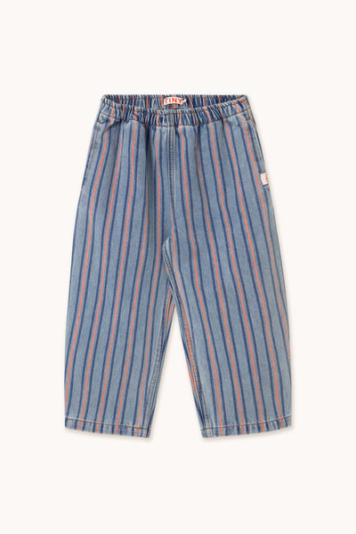 Tiny Cottons Stripes Multicolor Pant Light Blue Denim