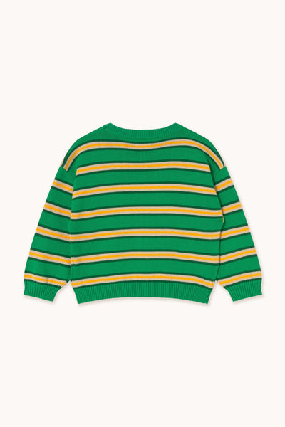 Tiny Cottons Stripes Multicolor Sweater Emerald