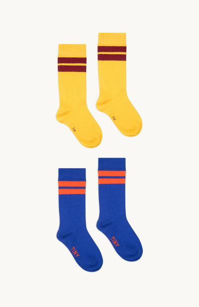 Tiny Cottons Stripes Socks Ultramarine/mustard