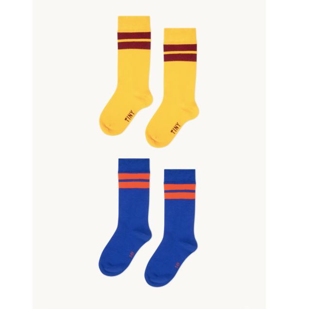 Tiny Cottons Stripes Socks Ultramarine/mustard