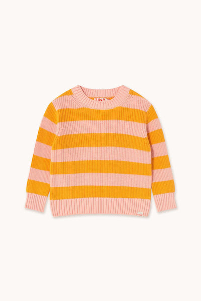 Tiny Cottons Stripes Sweater Yellow/Pastel Pink