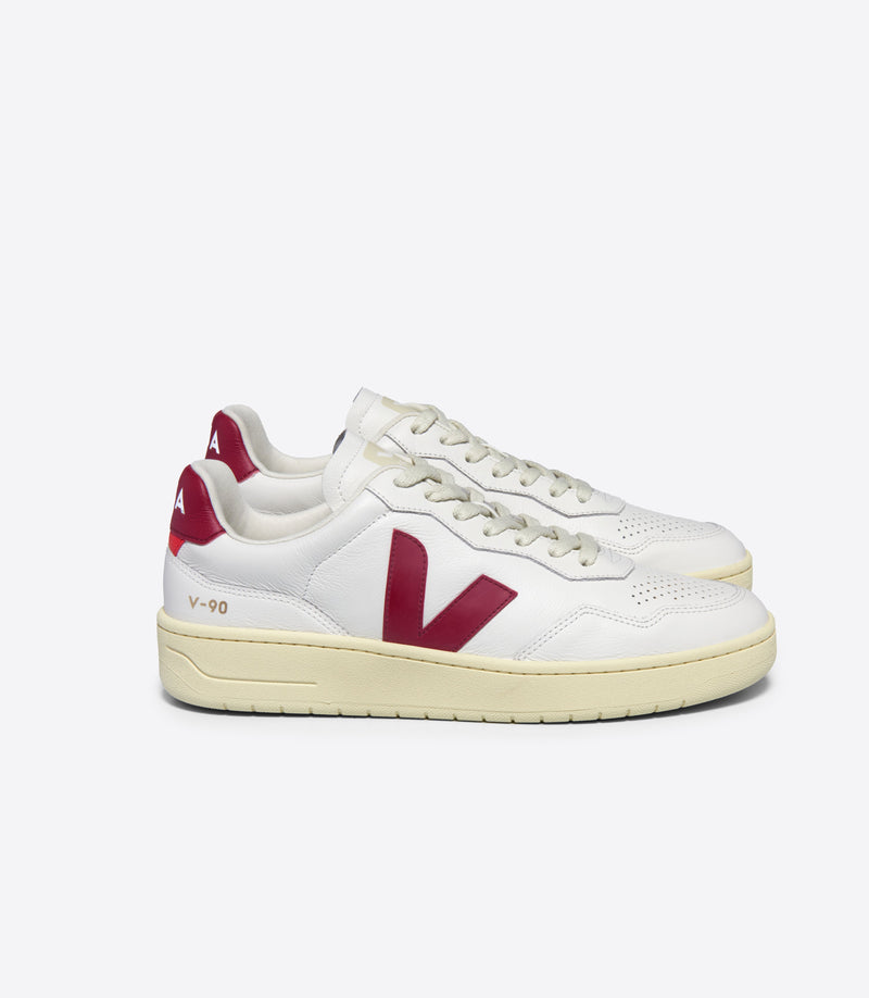 Veja Adult V-90 Leather Extra White Marsala