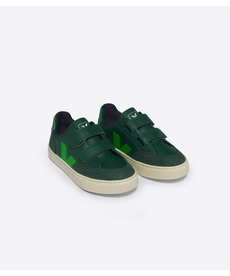 Veja Small V-12 Chromefree Leather Poker Absinthe