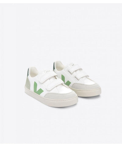 Veja V-12 Velcro Leather Extra White Multico Clay