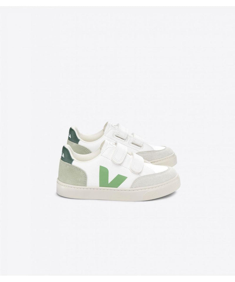 Veja V-12 Velcro Leather Extra White Multico Clay