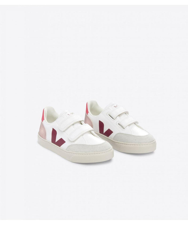 Veja V-12 Velcro Leather Extra White Multico Nacre