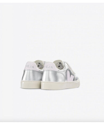 Veja V-12 Velcro Leather Silver Lassi