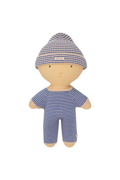 We Are Gommu Beanie French Stripes Light Cream Blue