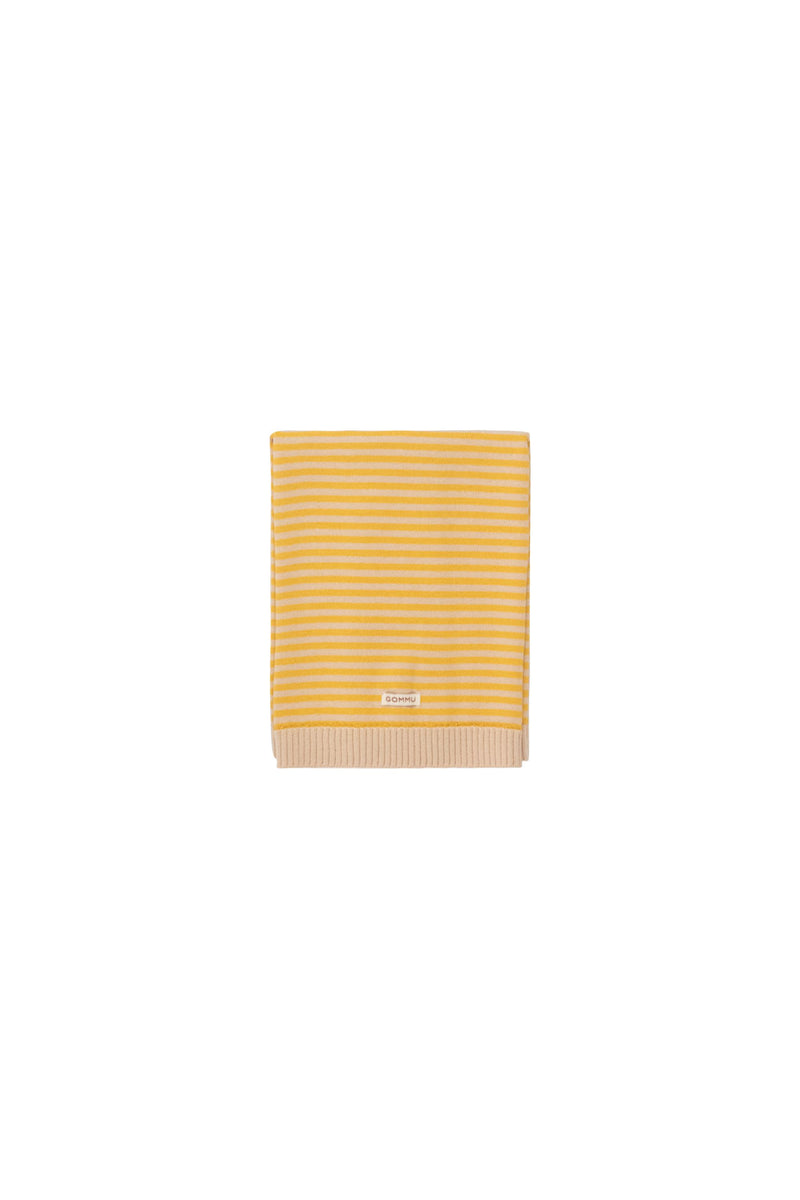 We Are Gommu Big Stripes Blanket Light Cream Mustard