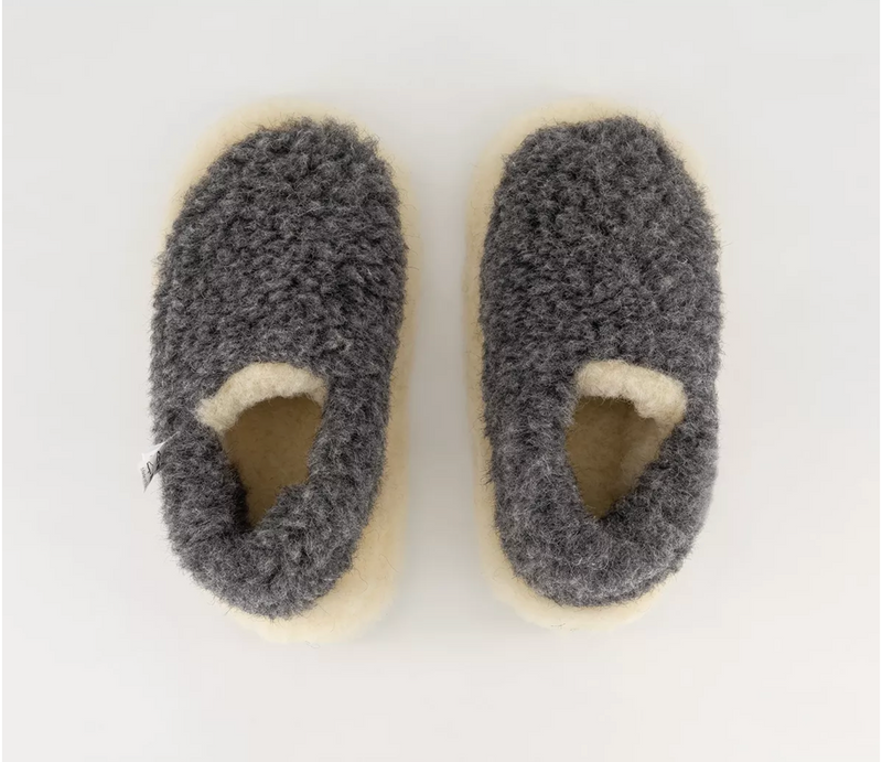 Yoko Wool Full Slippers Black