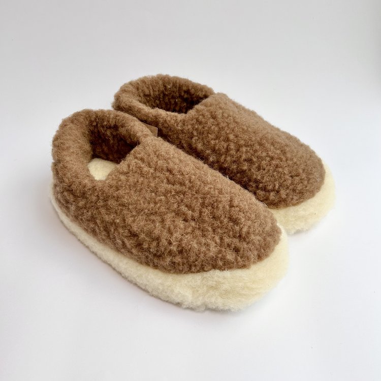 Yoko Wool Full Slippers Brown