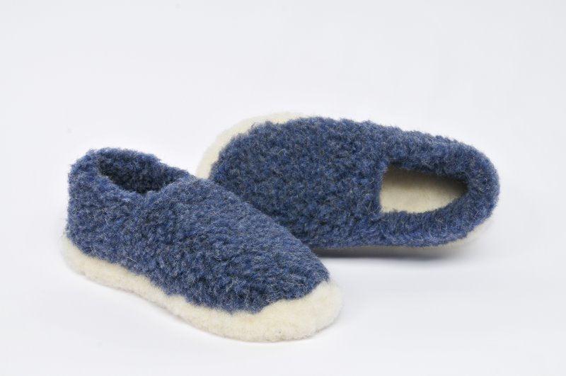 Yoko Wool Full Slippers Dark Blue