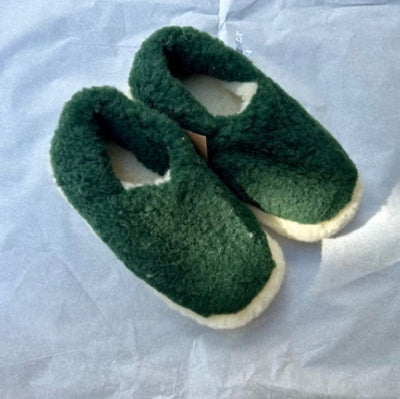 Yoko Wool Full Slippers Dark Green