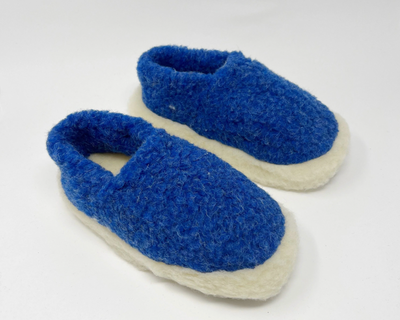 Yoko Wool Full Slippers Deep Blue