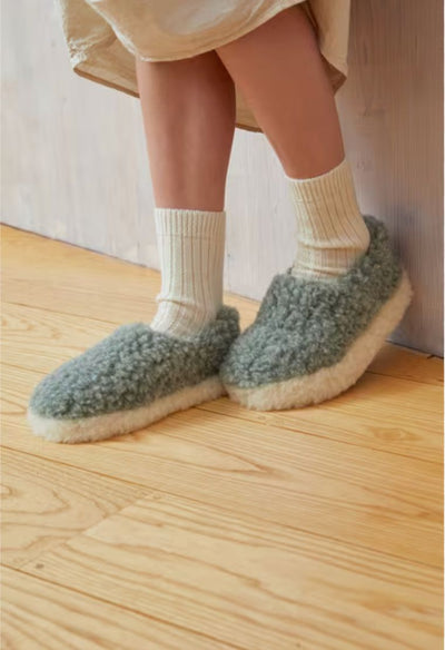 Yoko Wool Full Slippers Green