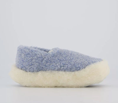 Yoko Wool Full Slippers Light Blue