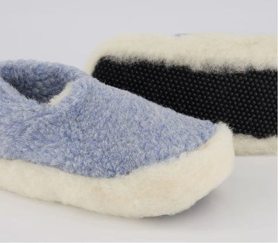 Yoko Wool Full Slippers Light Blue