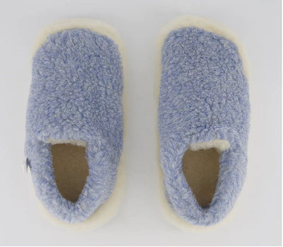 Yoko Wool Full Slippers Light Blue