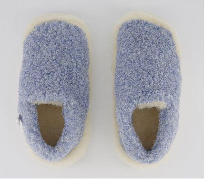 Yoko Wool Full Slippers Light Blue