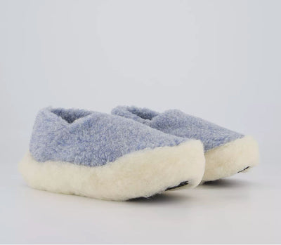 Yoko Wool Full Slippers Light Blue