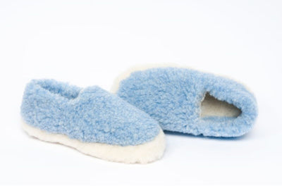 Yoko Wool Full Slippers Light Blue