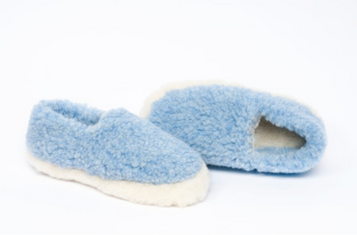 Yoko Wool Full Slippers Light Blue