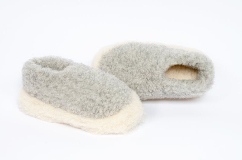 Yoko Wool Full Slippers Light Grey