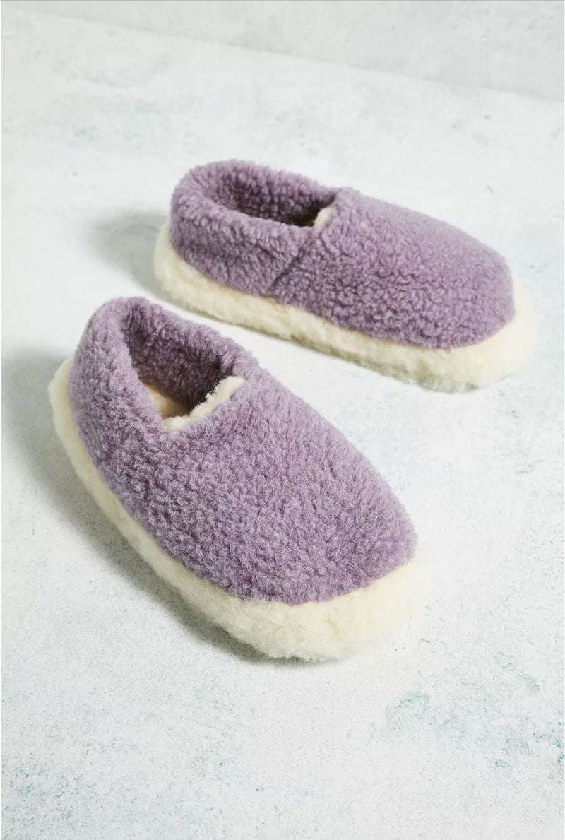 Yoko Wool Full Slippers Lilac