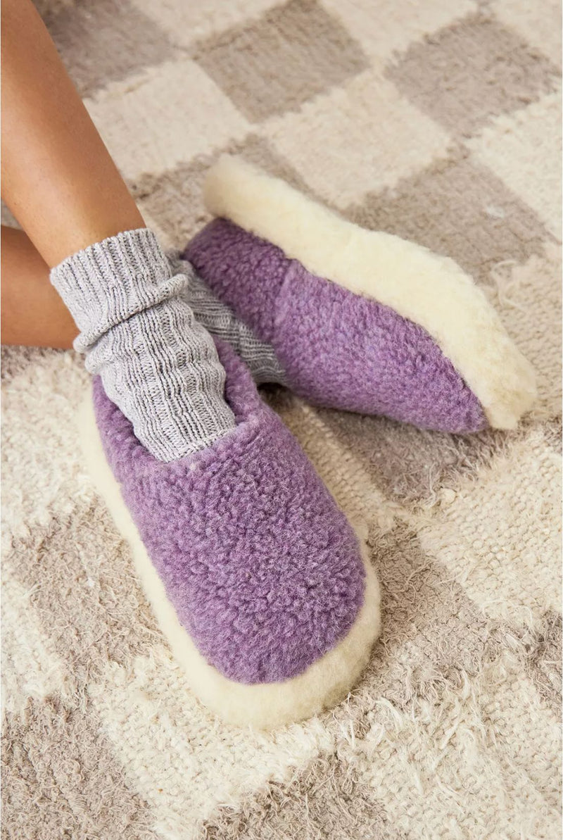 Yoko Wool Full Slippers Lilac