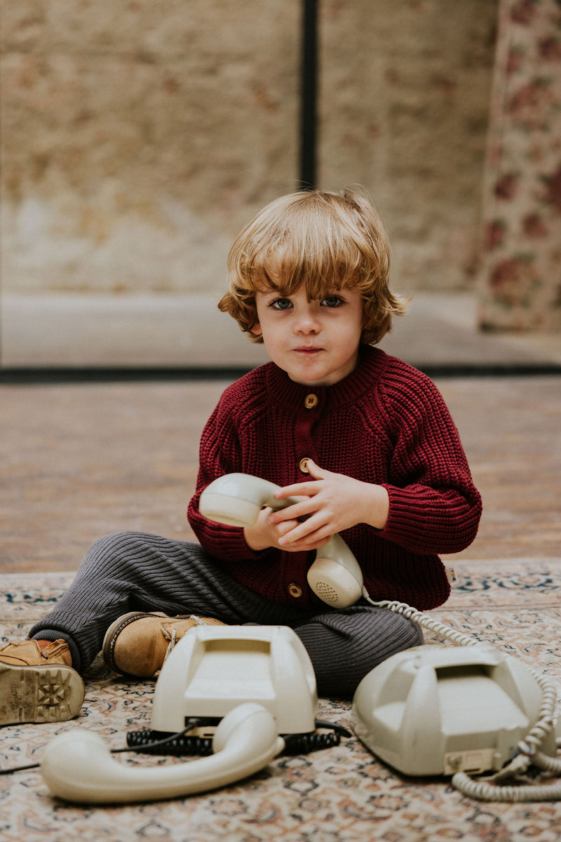 Yuki Baby Raglan Cardigan Plum