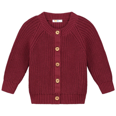 Yuki Baby Raglan Cardigan Plum