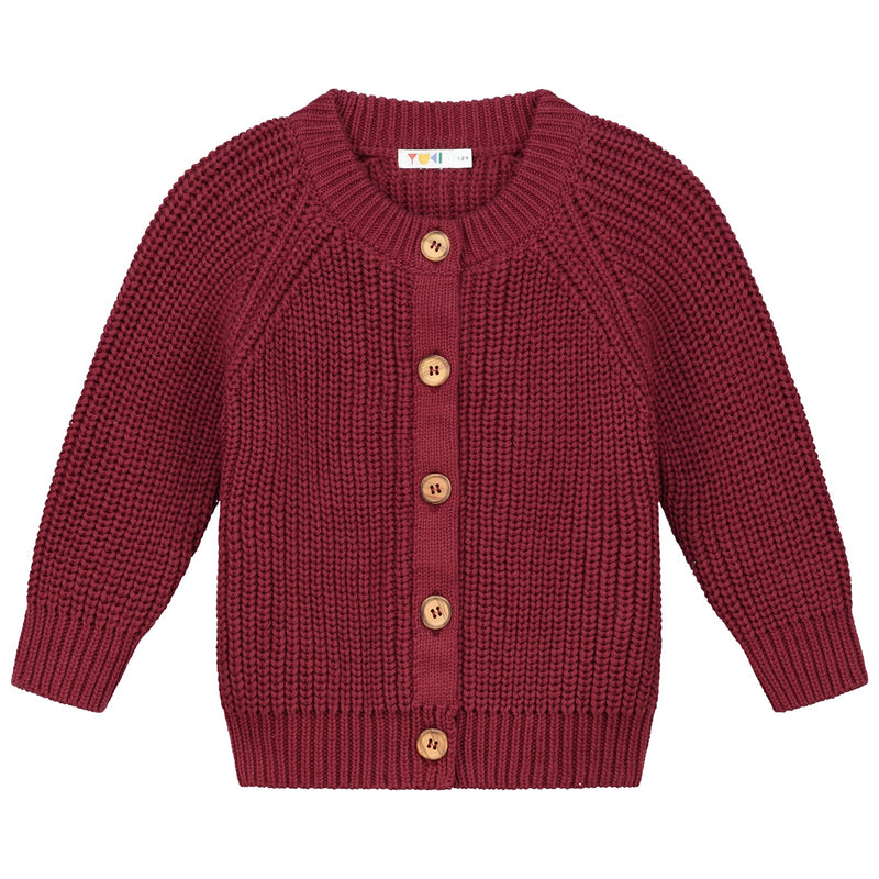 Yuki Baby Raglan Cardigan Plum