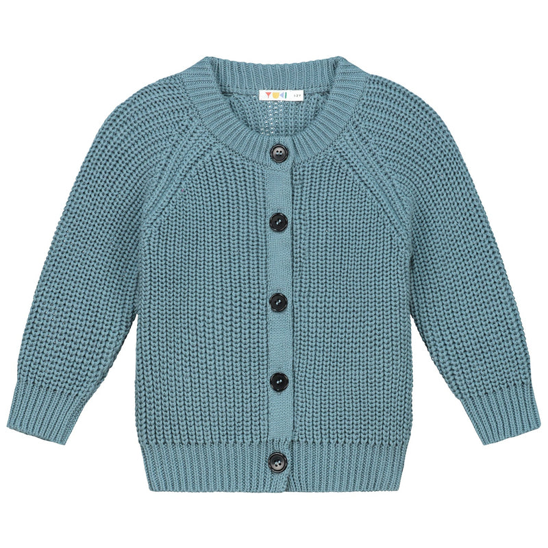 Yuki Baby Raglan Cardigan Whale Blue