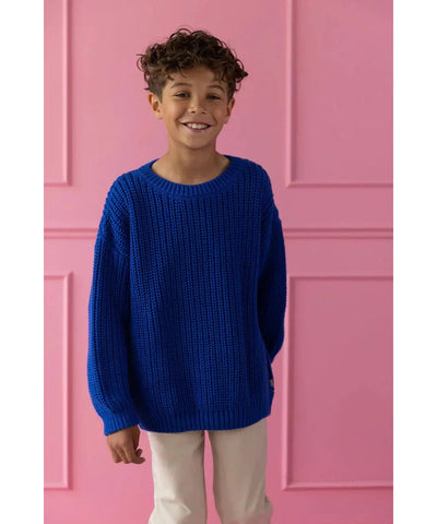 Yuki Chunky Knitted Sweater Blueberry