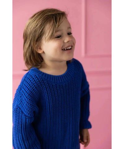 Yuki Chunky Knitted Sweater Blueberry