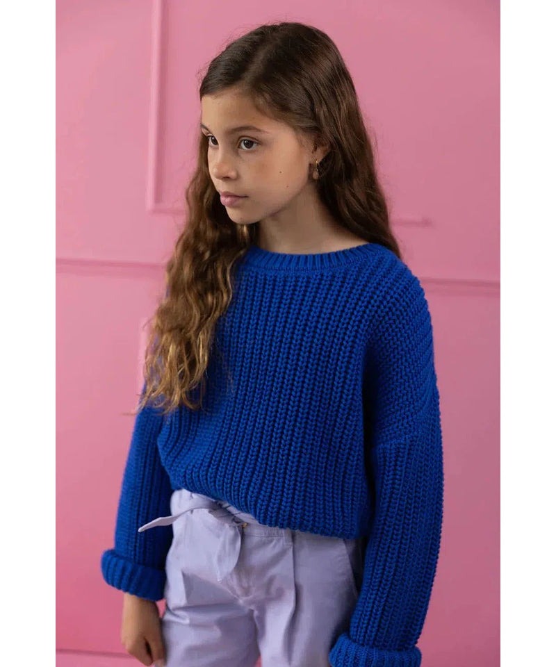 Yuki Chunky Knitted Sweater Blueberry