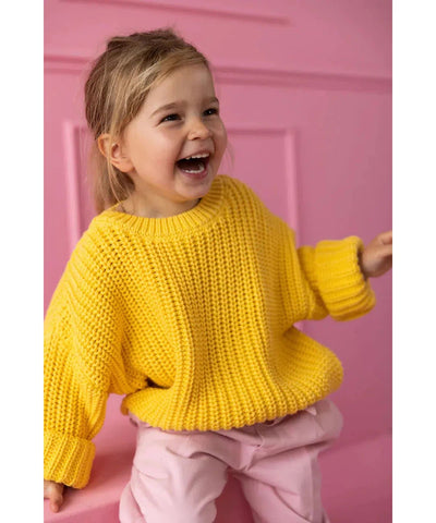 Yuki Chunky Knitted Sweater Lemon - BABY