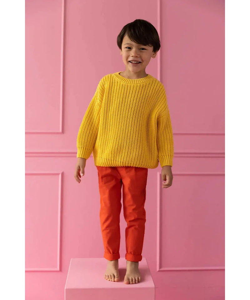 Yuki Chunky Knitted Sweater Lemon - BABY