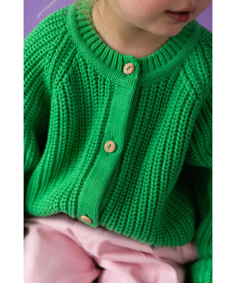 Yuki Raglan Cardigan Apple Green - BABY