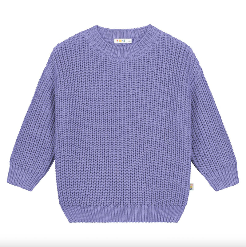 Yuki Stripes Chunky Knitted Sweater Lavender