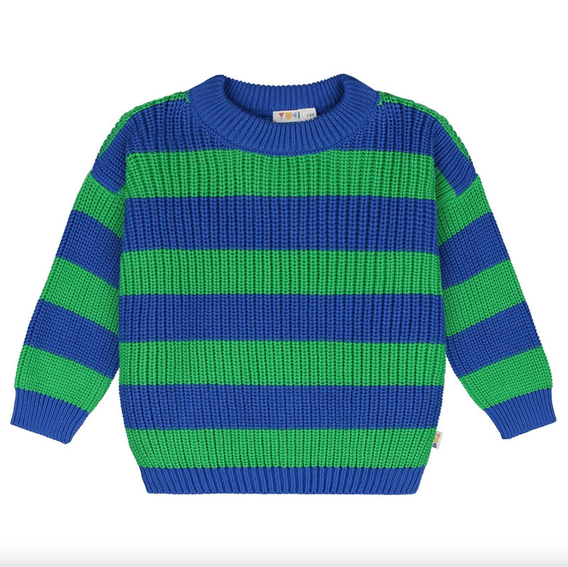 Yuki Stripes Knitted Sweater Peacock