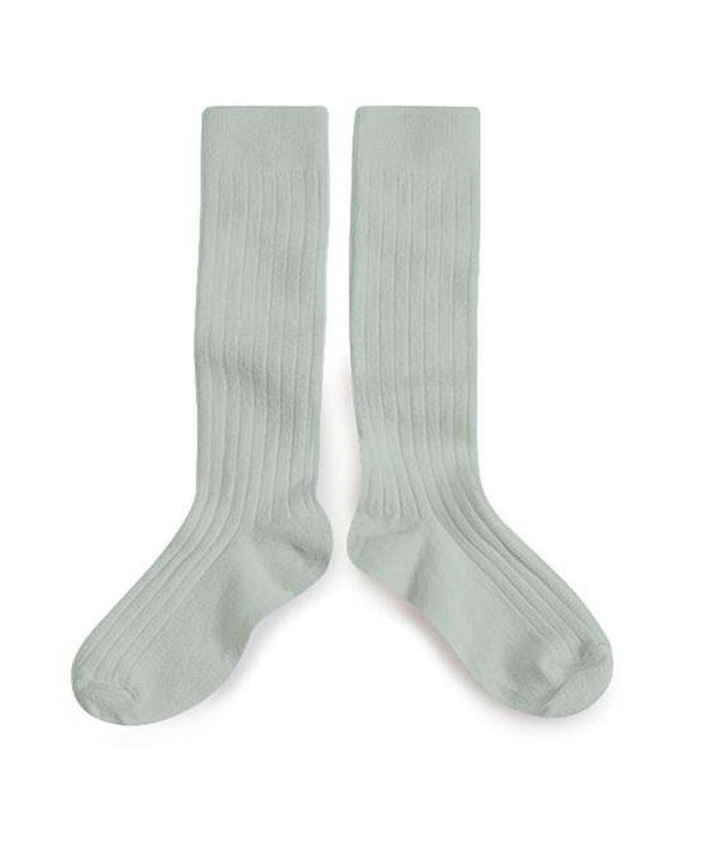 Collégien La Haute Ribbed Knee-High Socks Aigue Marine