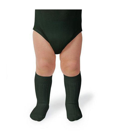 Collégien La Haute Ribbed Knee-High Socks Vert Forêt