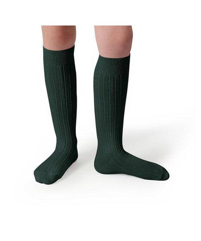 Collégien La Haute Ribbed Knee-High Socks Vert Forêt