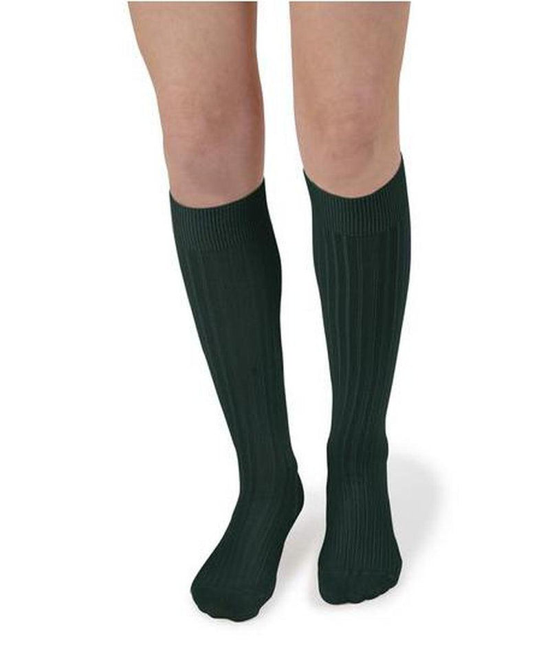 Collégien La Haute Ribbed Knee-High Socks Vert Forêt