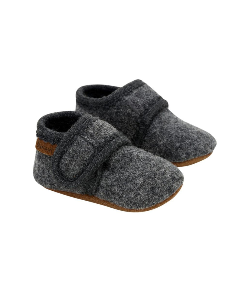 En Fant Baby Wool Dark Grey Melange Slippers