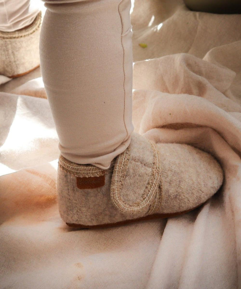 En Fant Baby Wool Sand Melange Slippers